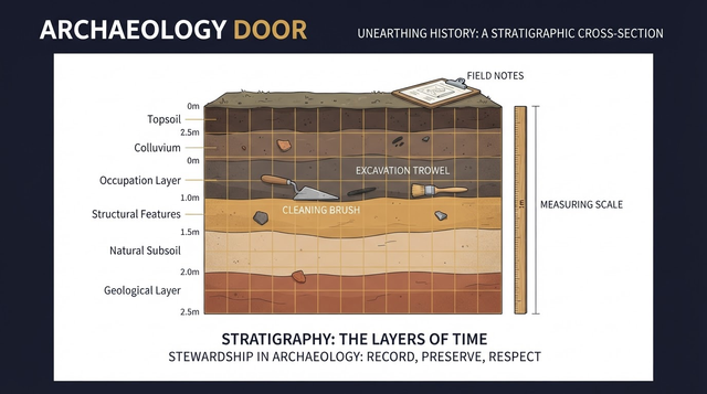Archaeology Door: Material Evidence, Stratigraphy & Stewardship Ethics – Aetheria Journal's Foundation Stone