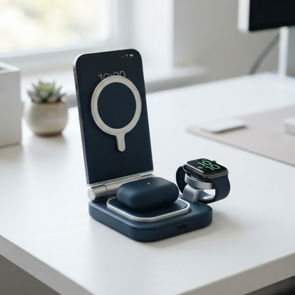 FoldAway 3-in-1 Wireless Charging Station