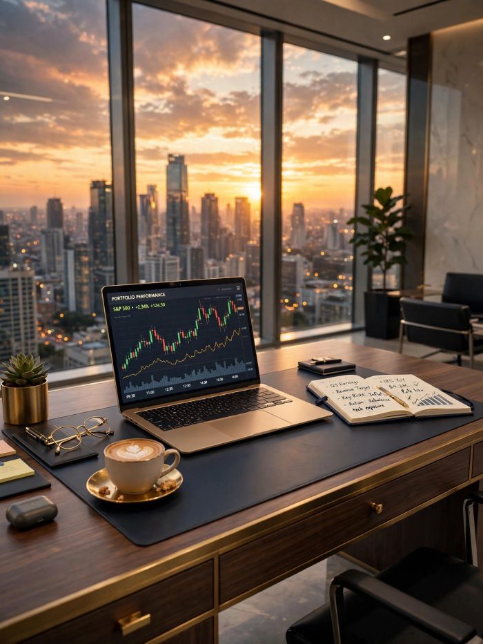 Simple desk setup for sustainable online-business habits