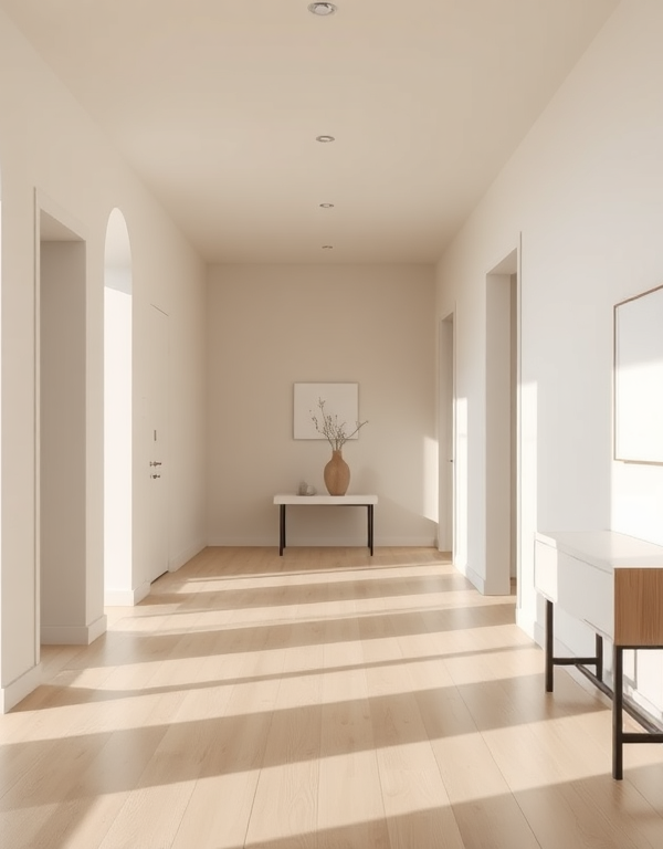 Serene entryway and hallway