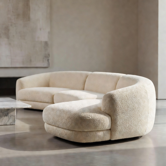 Como Sectional Sofa in Bouclé
