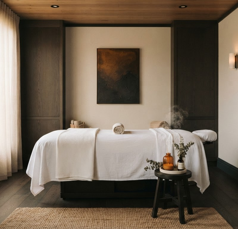 Professional wellness studio treatment room
