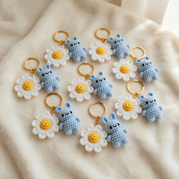 Crochet keychains and handmade charms