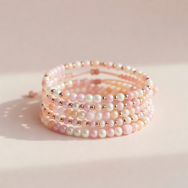 Handmade pastel beaded bracelets