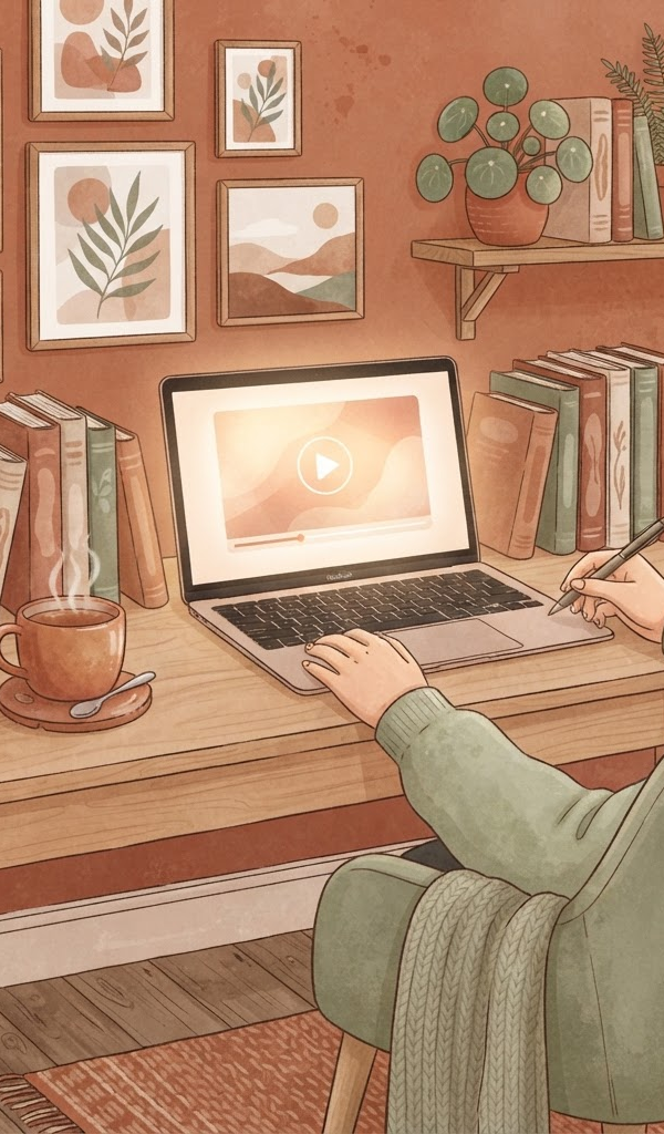 Cozy study setup for the masterclass