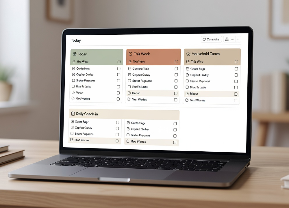 Planner dashboard mockup on laptop
