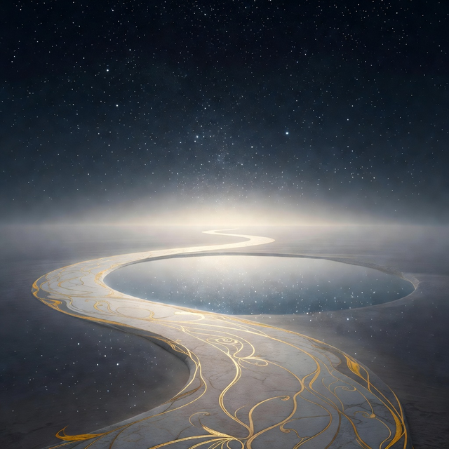 Celestial editorial artwork for life path and karmic reflection