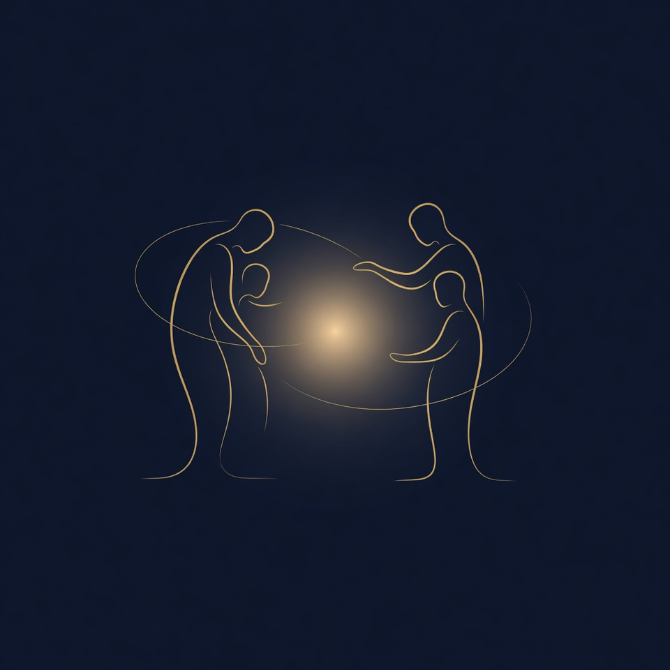 Celestial editorial artwork for family relationship guidance