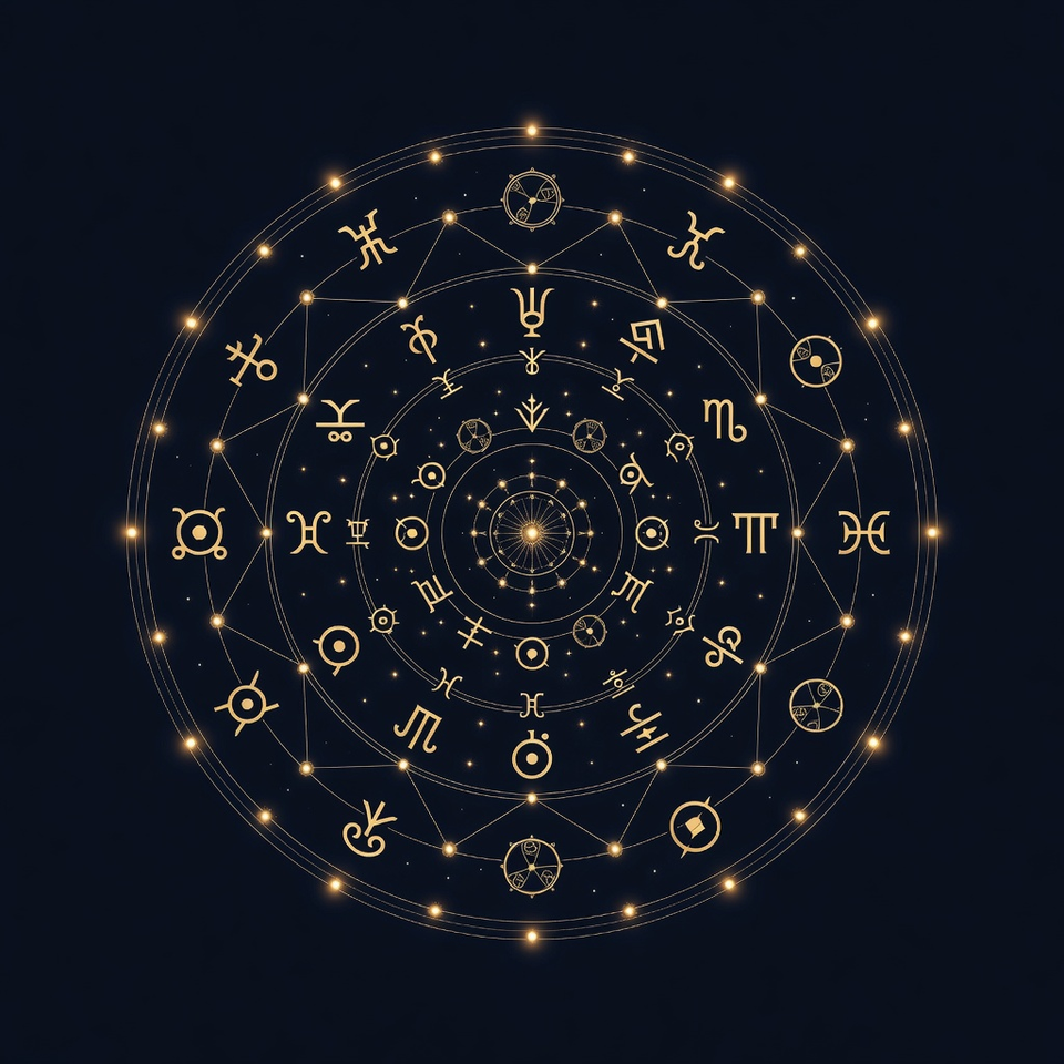 Celestial editorial artwork for a numerology reading