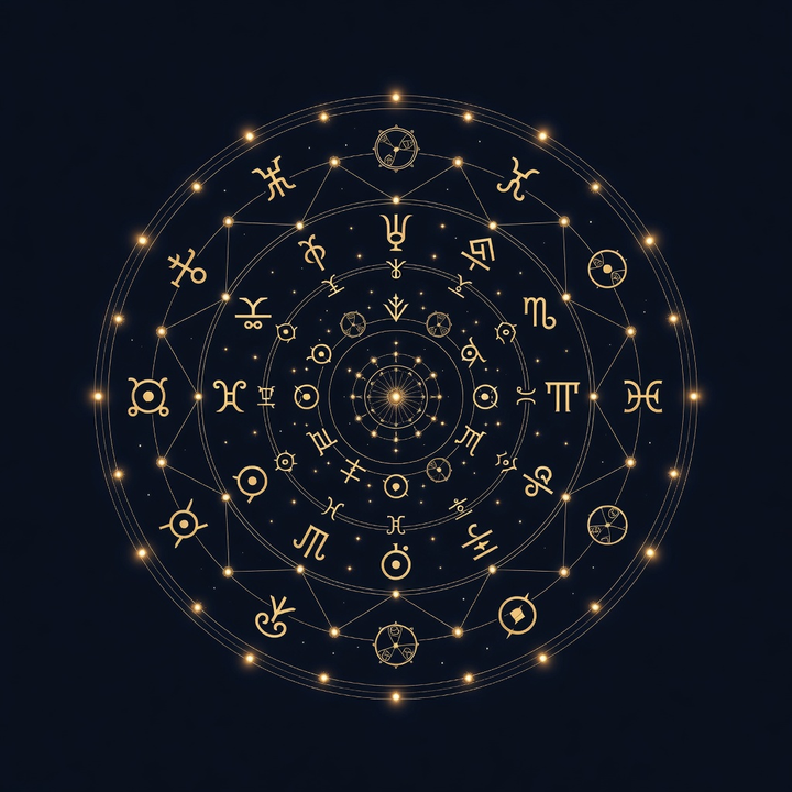 Celestial editorial artwork for a numerology reading