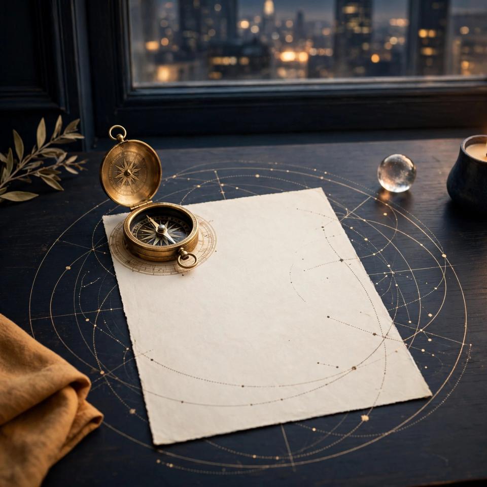 Celestial editorial artwork for career and business astrology