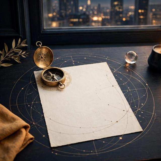Celestial editorial artwork for career and business astrology