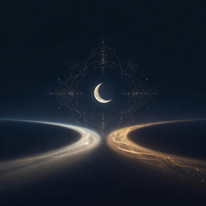Celestial editorial artwork for breakup and relationship guidance