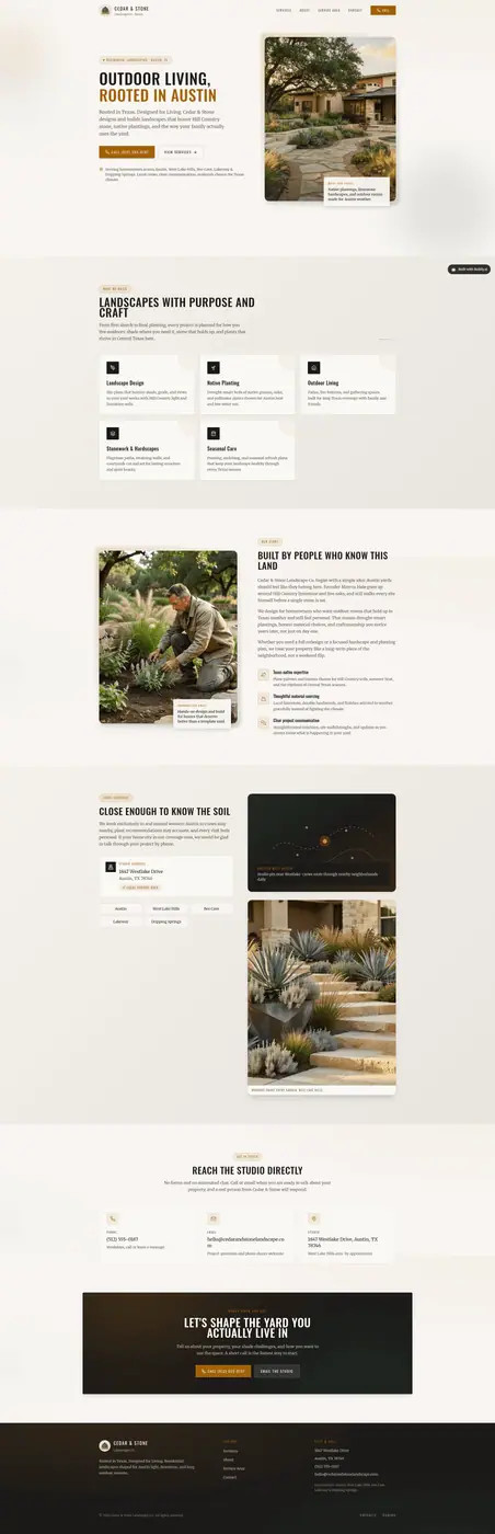 Demo: Cedar & Stone Landscaping demo website preview