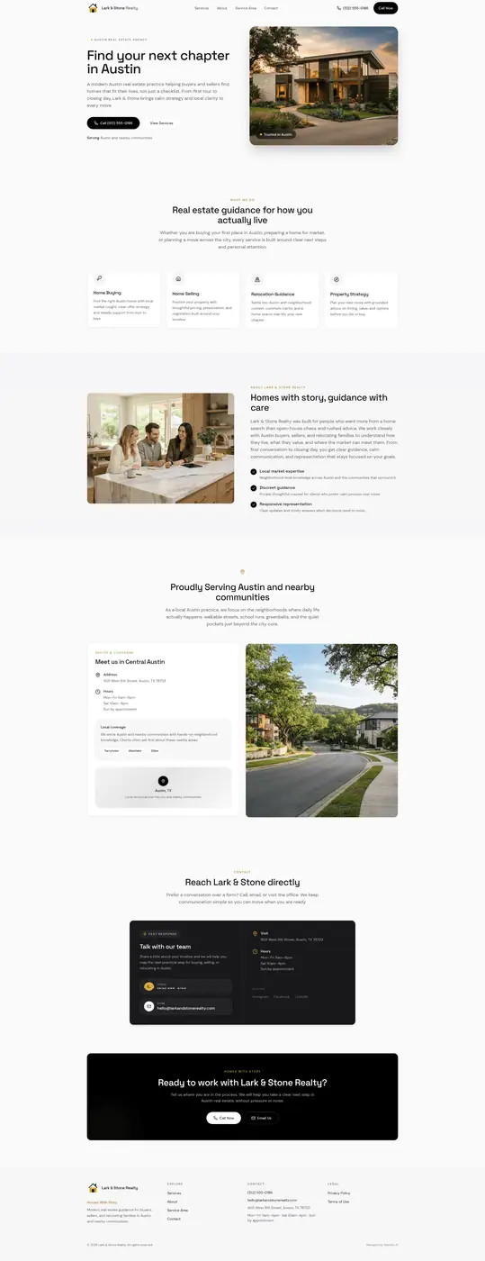 Lark & Stone Realty demo website preview