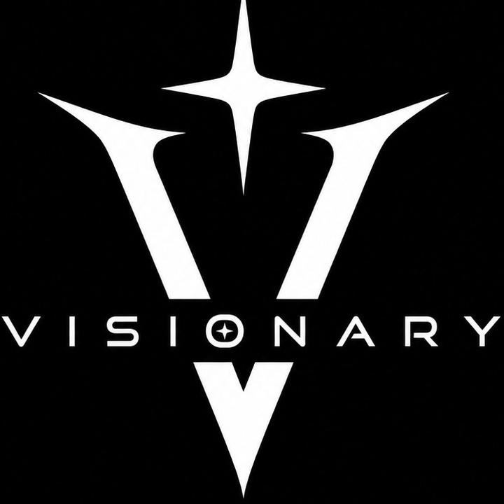 Official Visionary logo with a white star, stylized V emblem, and wordmark