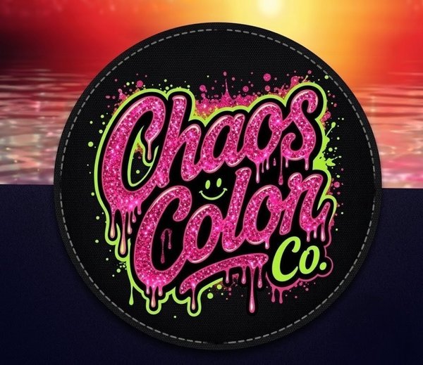 ChaosColor Co neon pink and green artist logo artwork