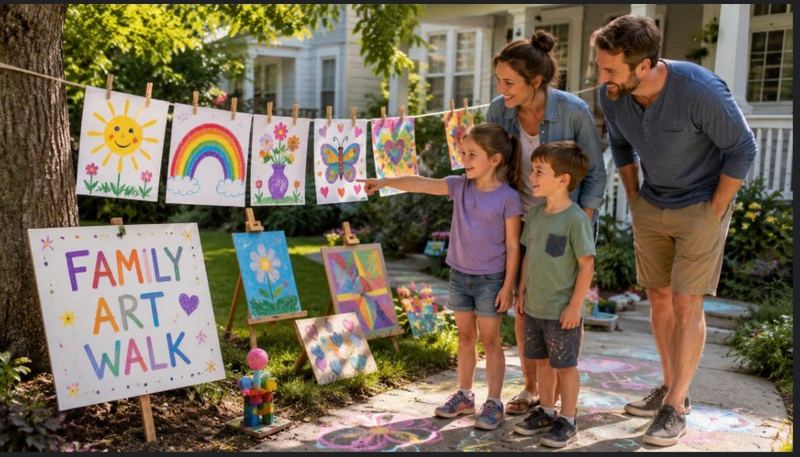 Family art walk at home