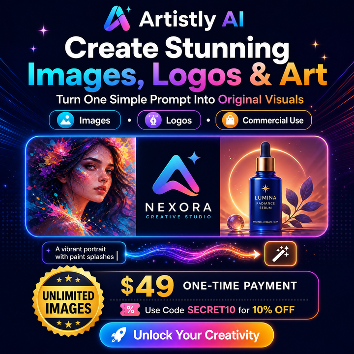 Artistly AI creative design tools promo