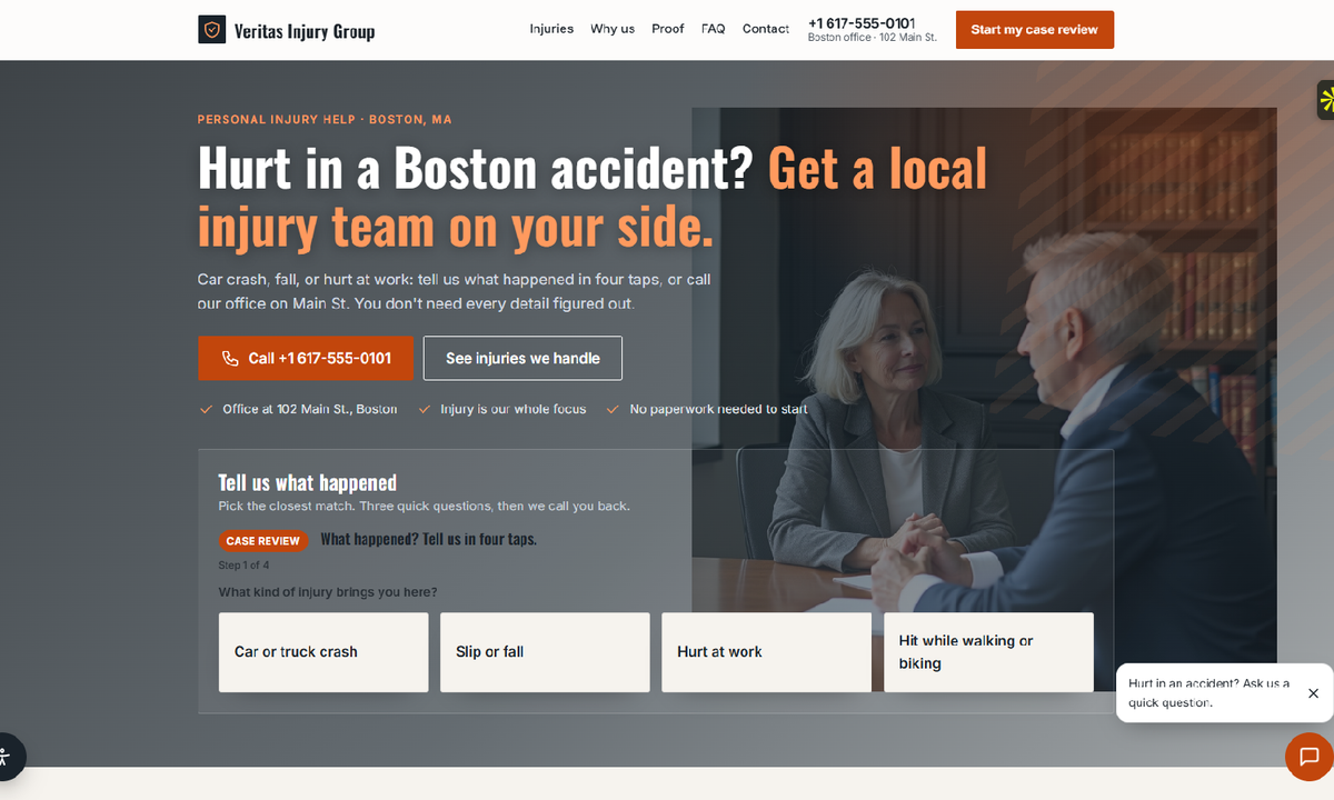 Veritas Injury Group website preview