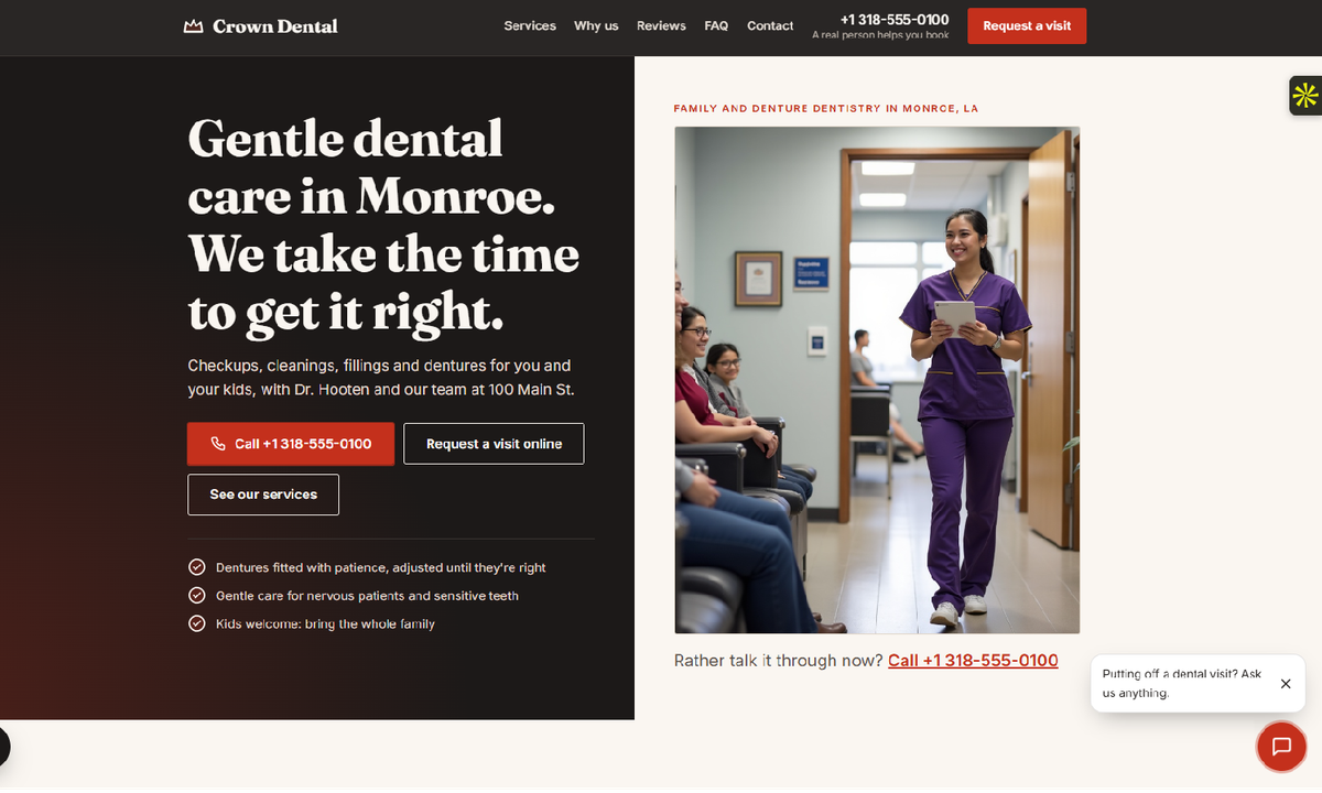 Crown Dental website preview